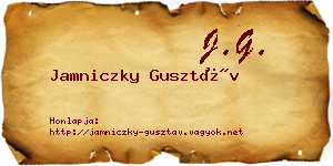 Jamniczky Gusztáv névjegykártya