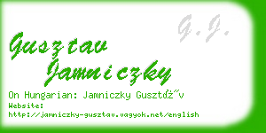 gusztav jamniczky business card